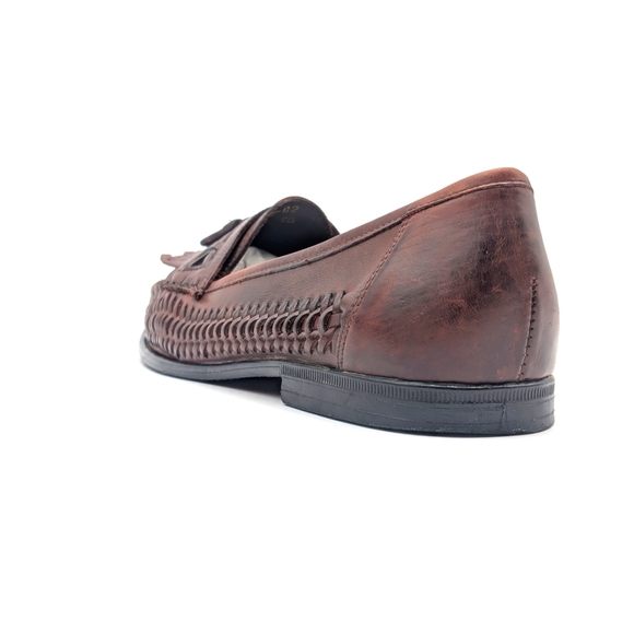 Nunn Bush Woven Leather Tassel Loafers Men's Sz 12M Brown Slip On Casual Preppy - Picture 7 of 17